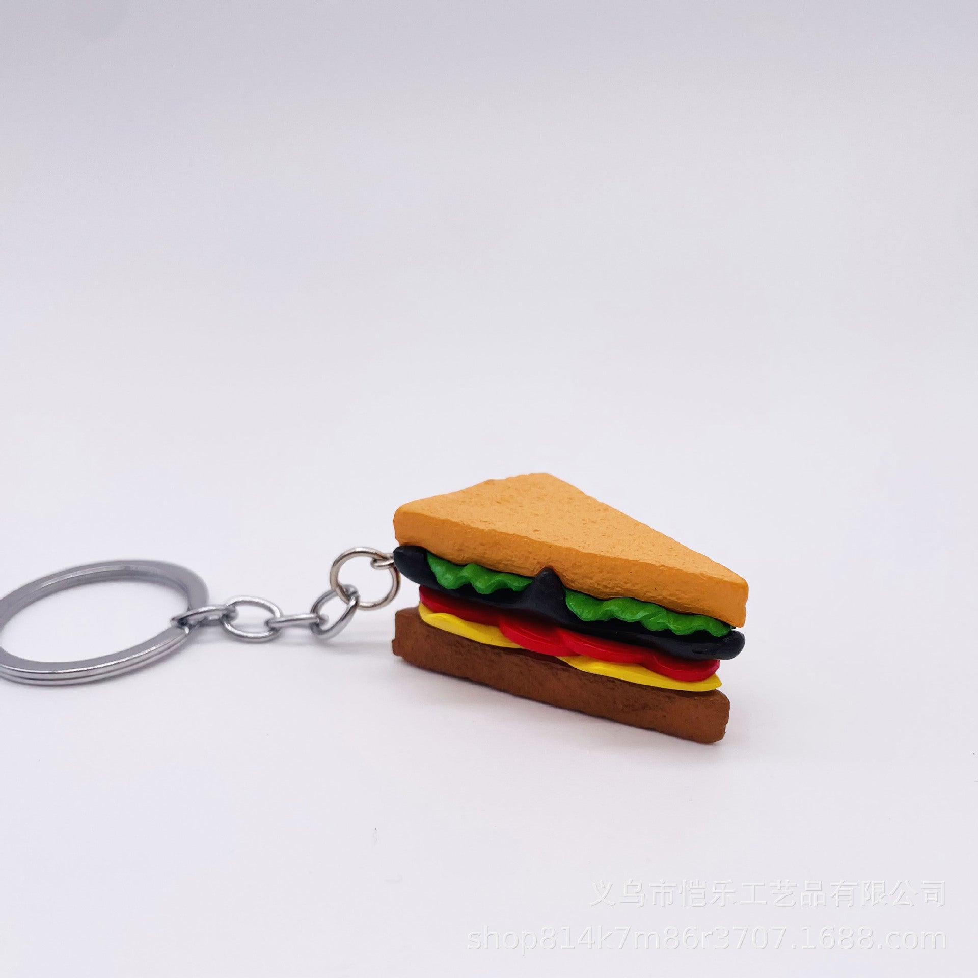 Wholesale Creative simulation hamburger series keychain